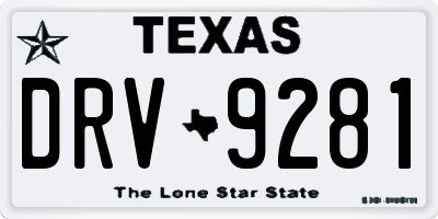 TX license plate DRV9281