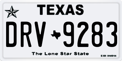 TX license plate DRV9283