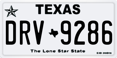 TX license plate DRV9286