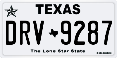 TX license plate DRV9287