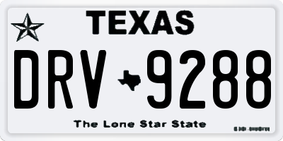 TX license plate DRV9288