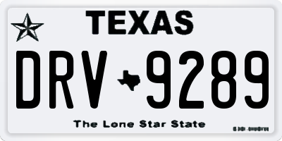 TX license plate DRV9289