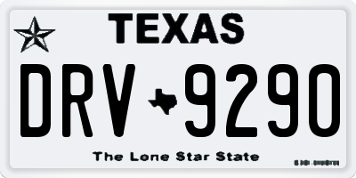 TX license plate DRV9290