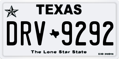 TX license plate DRV9292