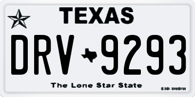 TX license plate DRV9293