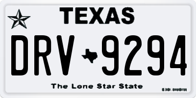 TX license plate DRV9294