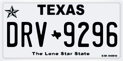 TX license plate DRV9296