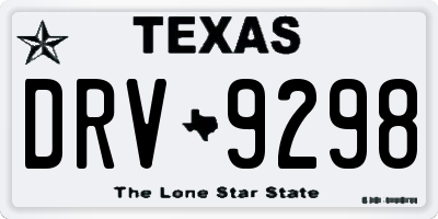 TX license plate DRV9298