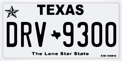 TX license plate DRV9300