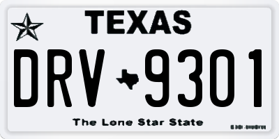 TX license plate DRV9301