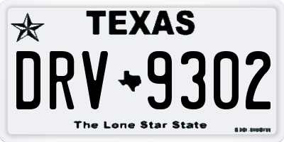 TX license plate DRV9302