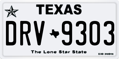 TX license plate DRV9303