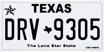 TX license plate DRV9305