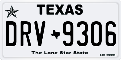 TX license plate DRV9306