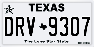 TX license plate DRV9307