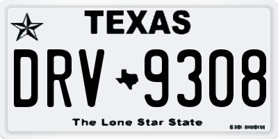 TX license plate DRV9308