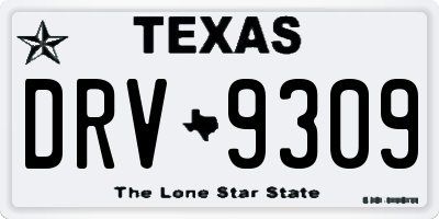 TX license plate DRV9309