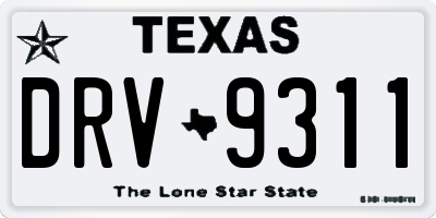 TX license plate DRV9311