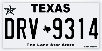 TX license plate DRV9314