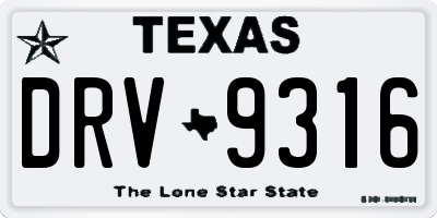 TX license plate DRV9316