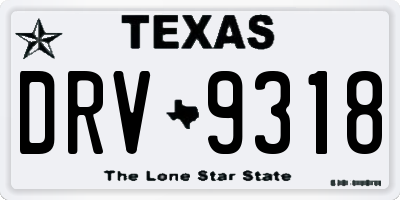 TX license plate DRV9318