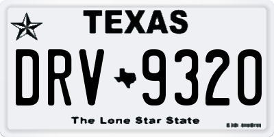 TX license plate DRV9320