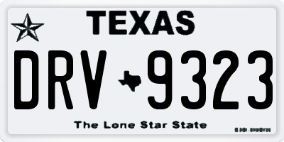 TX license plate DRV9323