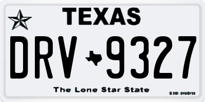 TX license plate DRV9327