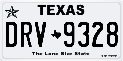 TX license plate DRV9328