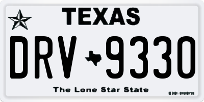 TX license plate DRV9330
