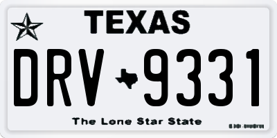 TX license plate DRV9331