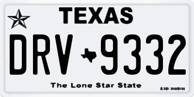 TX license plate DRV9332