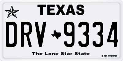 TX license plate DRV9334