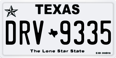 TX license plate DRV9335