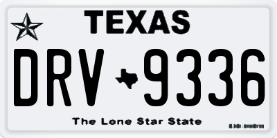 TX license plate DRV9336