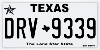 TX license plate DRV9339