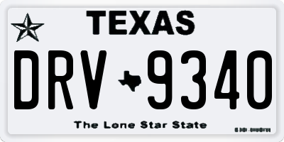 TX license plate DRV9340