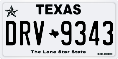 TX license plate DRV9343