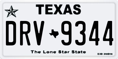 TX license plate DRV9344