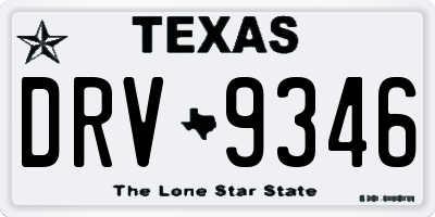 TX license plate DRV9346