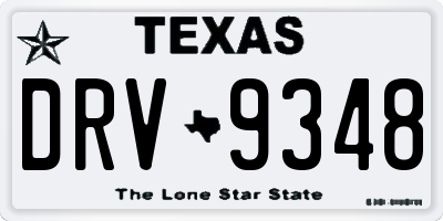 TX license plate DRV9348
