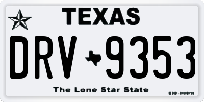 TX license plate DRV9353