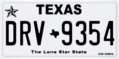 TX license plate DRV9354