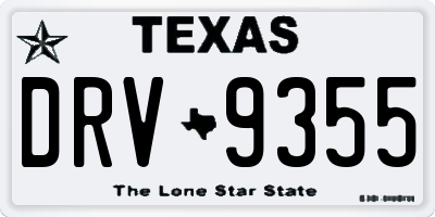 TX license plate DRV9355