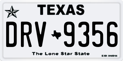 TX license plate DRV9356