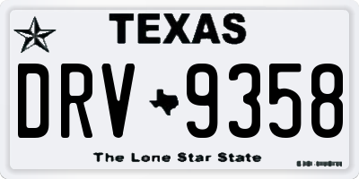 TX license plate DRV9358