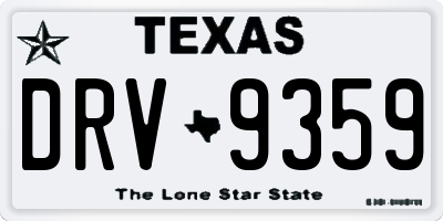 TX license plate DRV9359