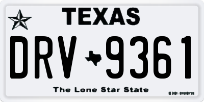 TX license plate DRV9361