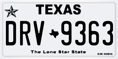 TX license plate DRV9363