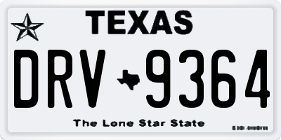 TX license plate DRV9364